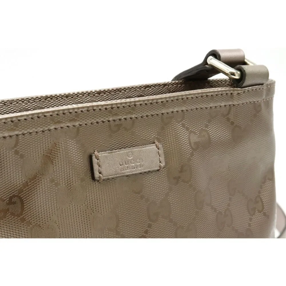 Gucci Imprime Diagonal Metal Fittings Pvc Leather Pink Silver GG Shoulder Bag - Picture 5 of 6